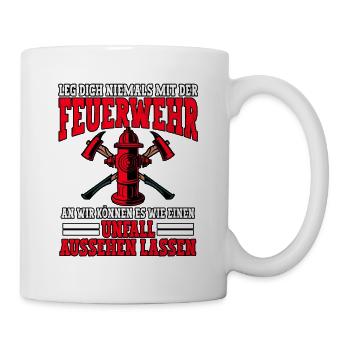 Feuerwehr Feuerwehrmann - Tasse - Weiß - Rechts