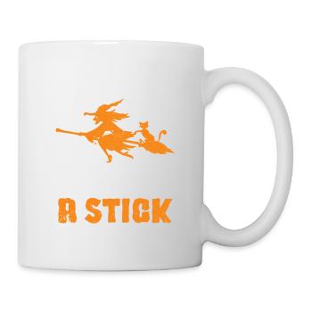 Drôle de balai de sorcière volante d’Halloween - Mug blanc - blanc - Droite