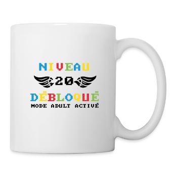Niveau 20 Débloqué mode adult activé - Mug blanc - blanc - Droite