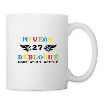 Niveau 27 débloqué mode adult activé - Mug blanc - blanc - Droite