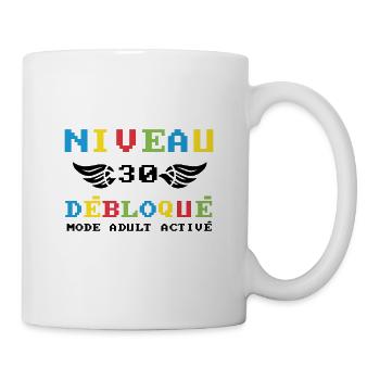 Niveau 30 débloqué mode adult activé - Mug blanc - blanc - Droite