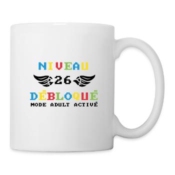 Niveau 26 Débloqué mode adult activé - Mug blanc - blanc - Droite