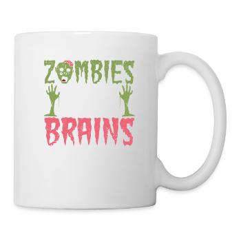 Zombies eat brains Don't worry, you're - Mug - white - Right