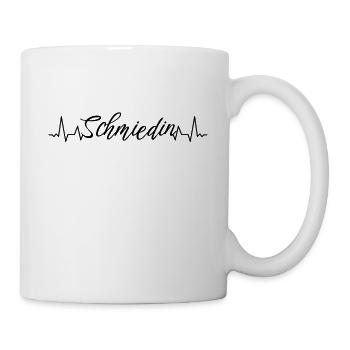 Schmied Herzschlag Handwerker Schmiedin - Tasse - Weiß - Rechts