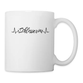 Schlosser Herzschlag Schlosserin - Tasse - Weiß - Rechts