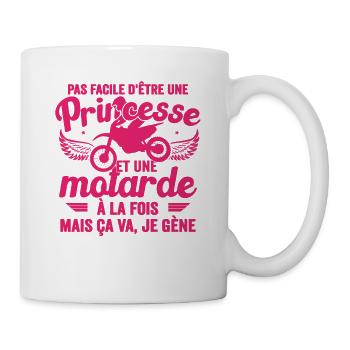 Moto Vélo Vtt Anniversaire Motocross Femme Maman - Mug blanc - blanc - Droite