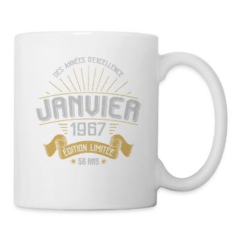 Des Années D'excellence Janvier 1967 56 Ans - Mug blanc - blanc - Droite