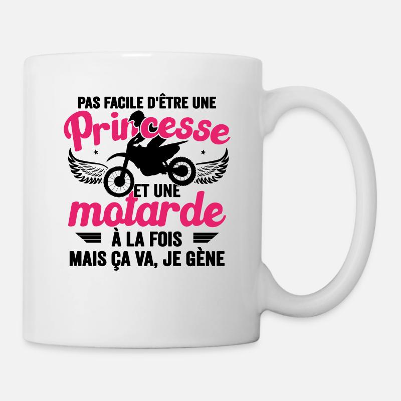 Princesse Et Motarde À La Fois Idée Cadeau Moto - Mug blanc - blanc