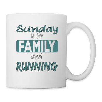 Sunday is for family and Running saying - Mug - white - Right