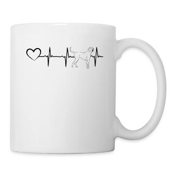 Heartbeat Hundeliebhaber Herzschlag Herz - Tasse - Weiß - Rechts