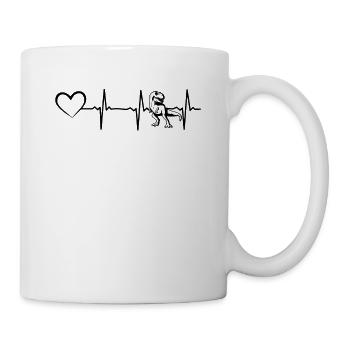 Dino Heartbeat Dinosaur Heartbeat Heart Dino - Mug - white - Right