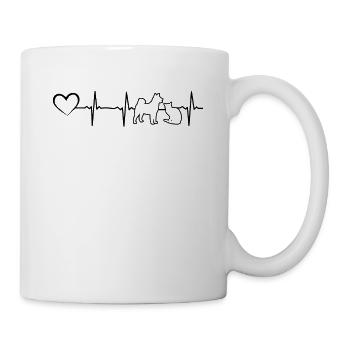 Heartbeat Dog & Cat Heartbeat Cute - Mug - white - Right