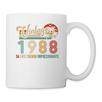 Anniversaire Vintage Idée Cadeau D Anniversaire 34 - Mug blanc - blanc - Droite