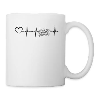 Snake Heartbeat Snake Lover Snake Sweet Snake - Mug - white - Right