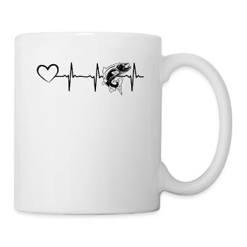 Fish Heartbeat Fish Fishing Angler Heartbeat Fish - Mug - white - Right
