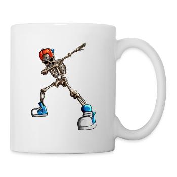 Squelette avec casquette Chapeau de baseball Chapeau Drôle Halloween - Mug blanc - blanc - Droite