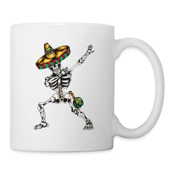 Dabbing Skelett Mexico Kostüm Cinco de Mayo Outfit - Tasse - Weiß - Rechts