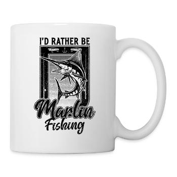 Je préfère être marlin pêcher drôle pêcheur - Mug blanc - blanc - Droite
