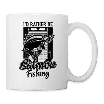 Ich wäre lieber Lachsfischer lustiger Fischer - Tasse - Weiß - Rechts