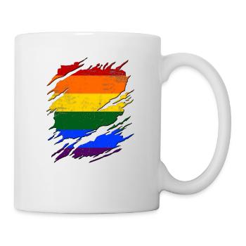 LGBT Rainbow Gay Pride Homo Lesbian Gay - Mug - white - Right