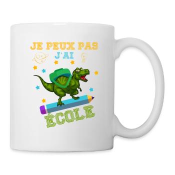 je peux pas j'ai école rentrée scolaire - Mug blanc - blanc - Droite