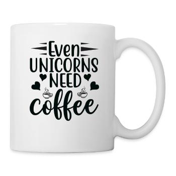 Auch Einhörner brauchen Kaffee Unicorn - Tasse - Weiß - Rechts