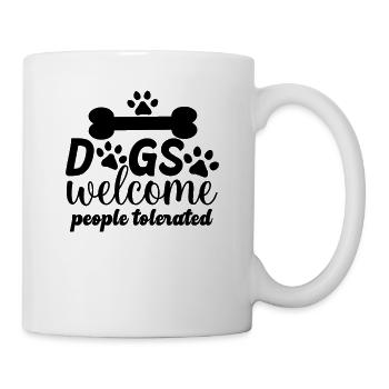 Les chiens accueillent les personnes tolérées - Mug blanc - blanc - Droite