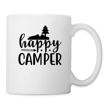 Glückliche Camper Wandershirt - Tasse - Weiß - Rechts