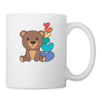 Rainbow Hearts Pride LGBTQ Cute Animals Bear - Mug - white - Right