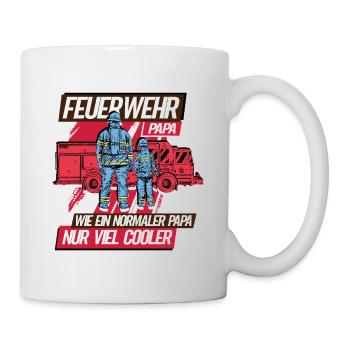 Feuerwehr Papa Feuerwehrmann - Tasse - Weiß - Rechts