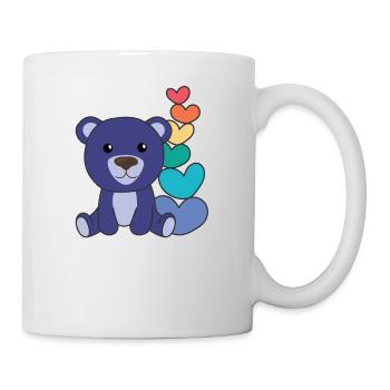 Regenbogen Herzen Pride LGBTQ süße tiere Bär - Tasse - Weiß - Rechts