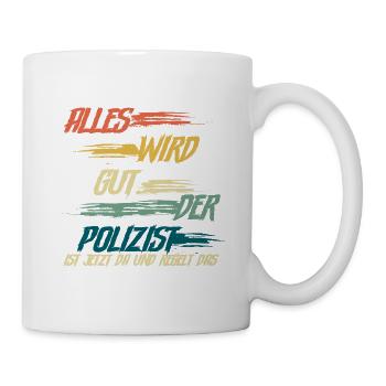 Polizist Polizei - Tasse - Weiß - Rechts
