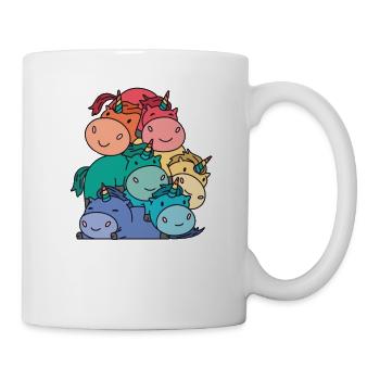 Rainbow Flag Gay Pride LGBTQ Einhorn süßes Einhorn - Tasse - Weiß - Rechts