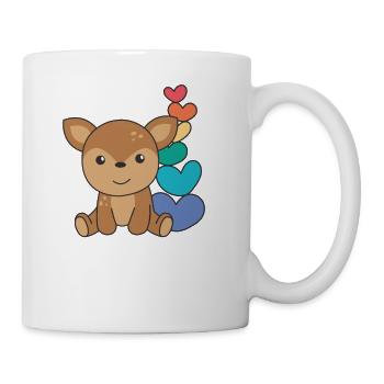 rainbow hearts pride LGBTQ cute animals deer - Mug - white - Right