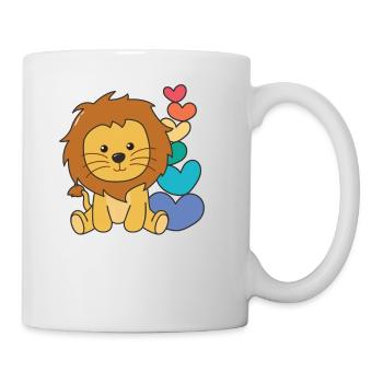 Rainbow Hearts Pride LGBTQ Cute Animals Lion - Mug - white - Right