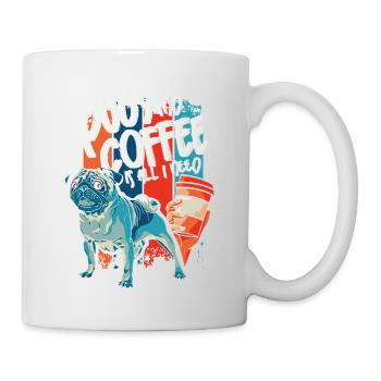 Funny Pug Dog Head Dog - Mug - white - Right