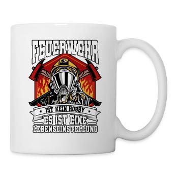 Feuerwehr Feuerwehrmann - Tasse - Weiß - Rechts