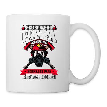 Feuerwehr Papa Feuerwehrmann - Tasse - Weiß - Rechts