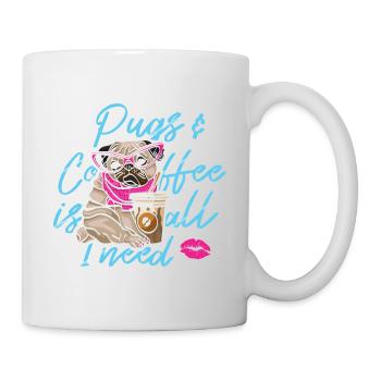 Funny pug dog head dog - Mug - white - Right