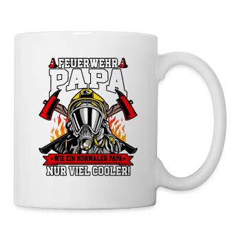 Feuerwehr Papa Feuerwehrmann - Tasse - Weiß - Rechts