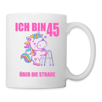 Ich bin 45 Bitte helfen Sie mir über Straße - Tasse - Weiß - Rechts