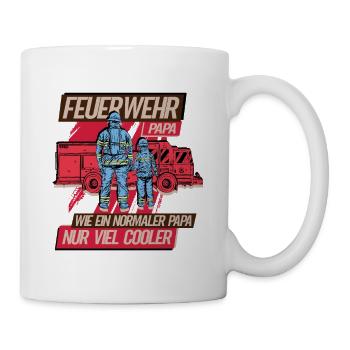 Feuerwehr Papa Feuerwehrmann - Tasse - Weiß - Rechts