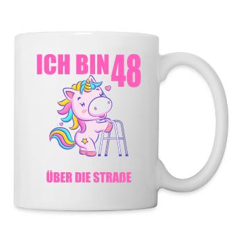 Ich bin 48 Bitte helfen Sie mir über Straße - Tasse - Weiß - Rechts