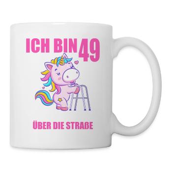 Ich bin 49 Bitte helfen Sie mir über Straße - Tasse - Weiß - Rechts