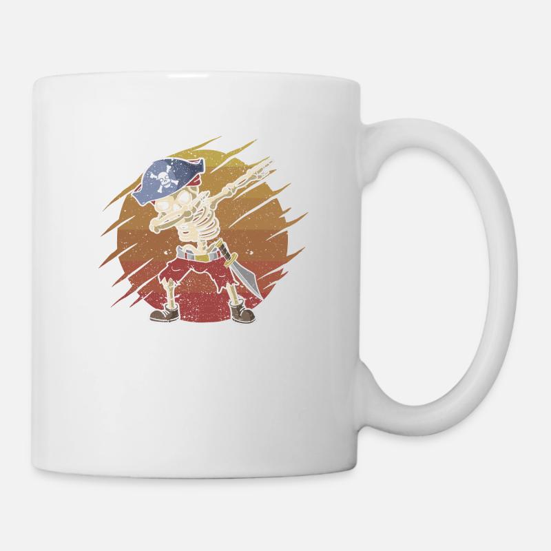 Halloween Dabbing Pirate Squelette Drôle Dab Danse - Mug blanc - blanc