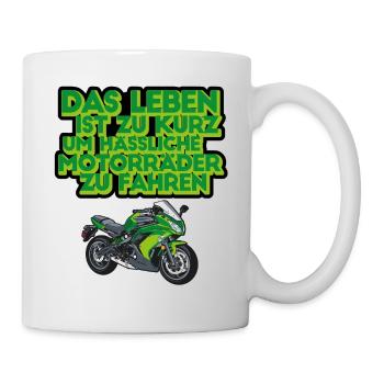 Motorrad fahren Supersport Biker Bike Bikerin - Tasse - Weiß - Rechts
