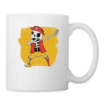 Halloween Dabbing Pirate Squelette Drôle Dab Danse - Mug blanc - blanc - Droite