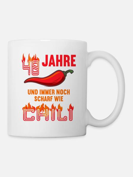 48 Jahre und immer noch scharf wie Chili - Tasse - Weiß