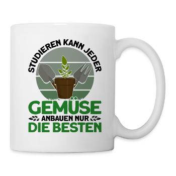 Gemüse Anbauen Die Besten Gärtner Geschenk - Tasse - Weiß - Rechts
