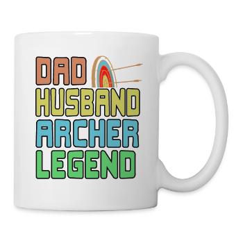Dad Husband Archer Legend Retro Archery T-Shirt - Mug - white - Right